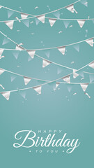 birthday celebration background . happy birthday background design . modern birthday card using green tosca color