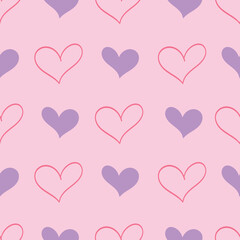 Seamless heart love pattern for wedding, anniversary, birthday, and valentine background. Design for banner, 
poster, card, invitation, and scrapbook.