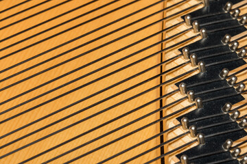 Pleasing Macro Image of Grand Piano Strings