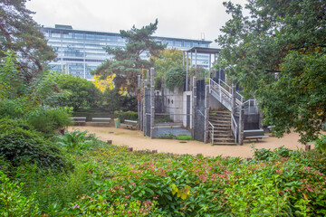 Garden on roof of Montparnasse station in Paris