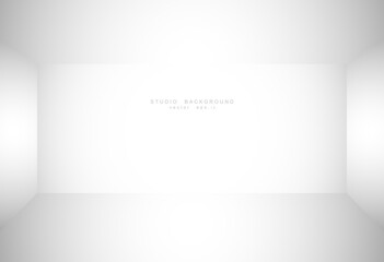 Obraz premium Empty white grey gradient studio room background. backdrop light