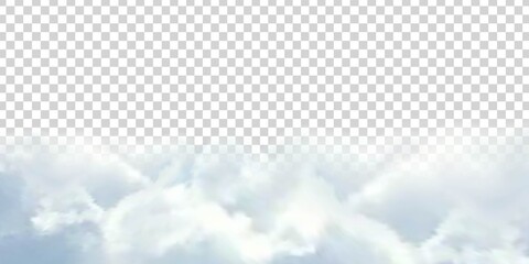 Vector realistic isolated cloud sky for template decoration and covering on the transparent background. Concept of storm and cloudscape.