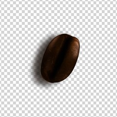 Vector realistic isolated coffee bean for covering and wrapping design on the transparent background. Concept of coffee brand.