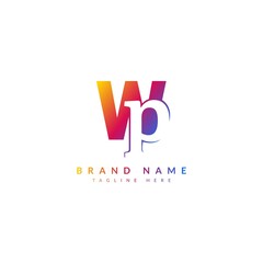 WP letter combination concept for company and business logo.