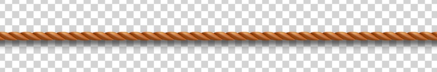 Vector realistic isolated rope for decoration and covering on the transparent background. © comicsans