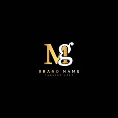 MG GM letter composite concept for company and business logo. Luxury logo design. - obrazy, fototapety, plakaty