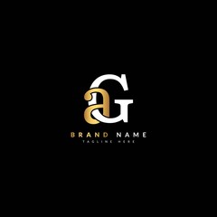 GA AG letter composite concept for company and business logo. Luxury logo design.