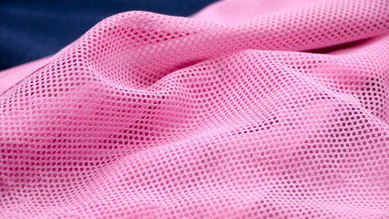 Tejido de rejilla rosa en chaqueta rosa