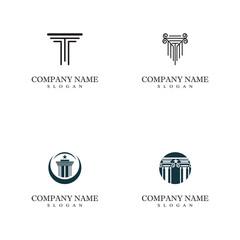 Set Column Logo Template vector