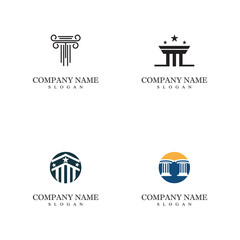 Set Column Logo Template vector