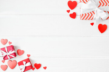 The Background Of Valentine's Day. Space for text. Flat lay, copy of the space.