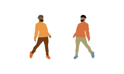 Fototapeta na wymiar vector illustration of two men with long sleeve shirts