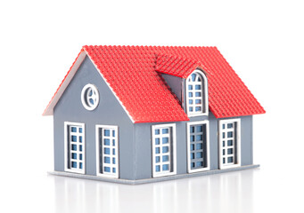 Small house model on white background