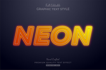 Orange Neon Editable Text Effect Font Style