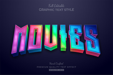 Movies Gradient Neon Editable Text Effect Font Style
