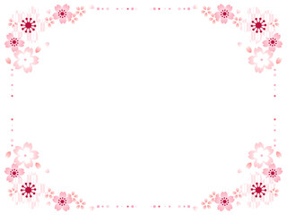 桜と和柄のイラスト背景