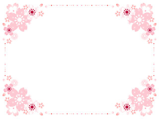 桜と和柄のイラスト背景