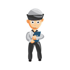 Sailor man Bring Book cartoon character Vector illustration in a flat style Isolated