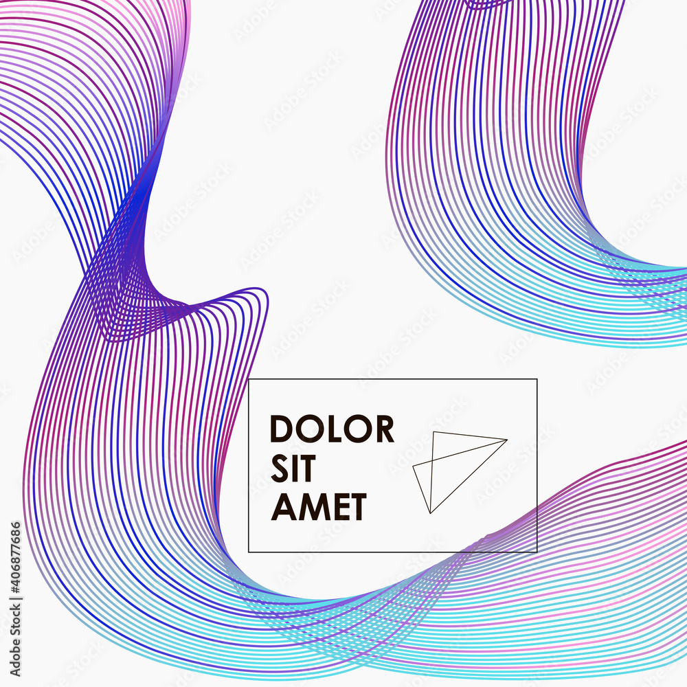 Poster colorful smooth lines on background. futuristic wallpaper. futuristic design brochure. line pattern.