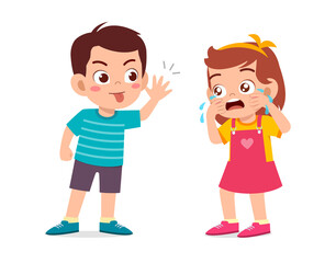 little boy bully little girl until she cry
