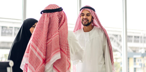Successful of group collegue arab business people working .Creative arabic business people meeting...