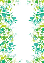 水彩風植物の手書きフレーム