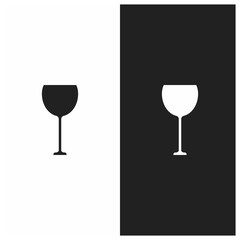 1080 x 1080 Wine Glass Black and White Icon