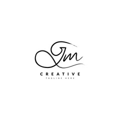 Initial GM handwritten signature logotype. Typography for company and business logo. Vector logo design.