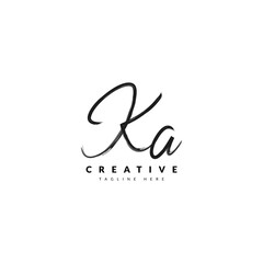 Initial KA handwritten signature logotype. Typography for company and business logo. Vector logo design. - obrazy, fototapety, plakaty