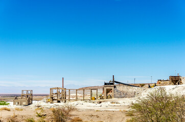 Fototapeta na wymiar Construction site on Atacama Desert