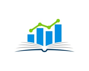 Abstract book with financial chart bar