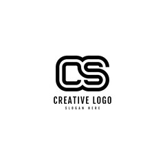 Fototapeta premium CS Striped Combination Logotype. Typography for Company and Business Logo.