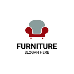 Modern Unique Furniture and Household with Sofa or Chair Icon Logo Vector Design Template Isolated.