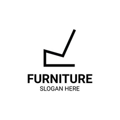 Modern Unique Furniture and Household with Sofa or Chair Icon Logo Vector Design Template Isolated.