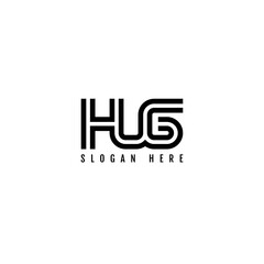 Fototapeta premium HUG Striped Combination Logo design. Typography for Company and Business Logo.
