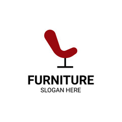 Modern Unique Furniture and Household with Sofa or Chair Icon Logo Vector Design Template Isolated.