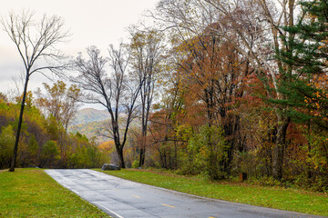 The beautiful autumn landcsape of Jinlong Mountain of Harbin, China.