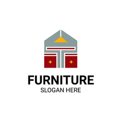 Modern Unique Furniture and Household with Sofa or Chair Icon Logo Vector Design Template Isolated.