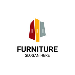 Modern Unique Furniture and Household with Sofa or Chair Icon Logo Vector Design Template Isolated.