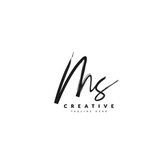 Initial MS handwritten signature logotype. Typography for company and business logo. Vector logo design. - obrazy, fototapety, plakaty