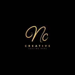 Initial NC handwritten signature logotype. Typography for company and business logo. Vector logo design.