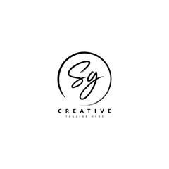 Initial SG handwritten logotype. Typography for company and business logo. Vector logo design.