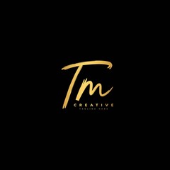 Initial TM handwritten logotype. Typography for company and business logo. Vector logo design.