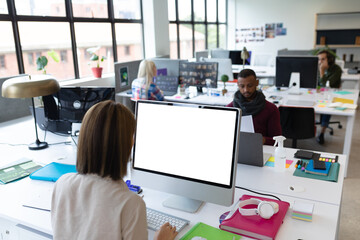 Asian businesswoman working in creative office