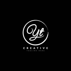 Initial YT handwritten logotype. Typography for company and business logo. Vector logo design.