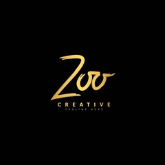 Initial ZOO handwritten logotype. Typography for company and business logo. Vector logo design.