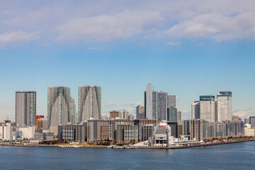 Fototapeta na wymiar View of Olympic Village for Tokyo 2020 Games in Harumi area