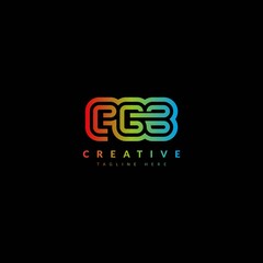 RGB Striped Combination Logo. Typography for Company and Business Logo.