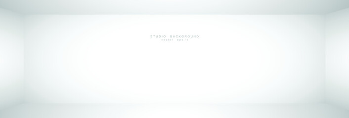Empty white grey gradient studio room background. backdrop light interior with copyspace for your creative project, Vector illustration EPS 10