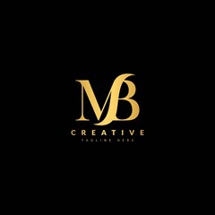 Initial Letter MB combination with slash logo.  Typography for Company and Business Logo.